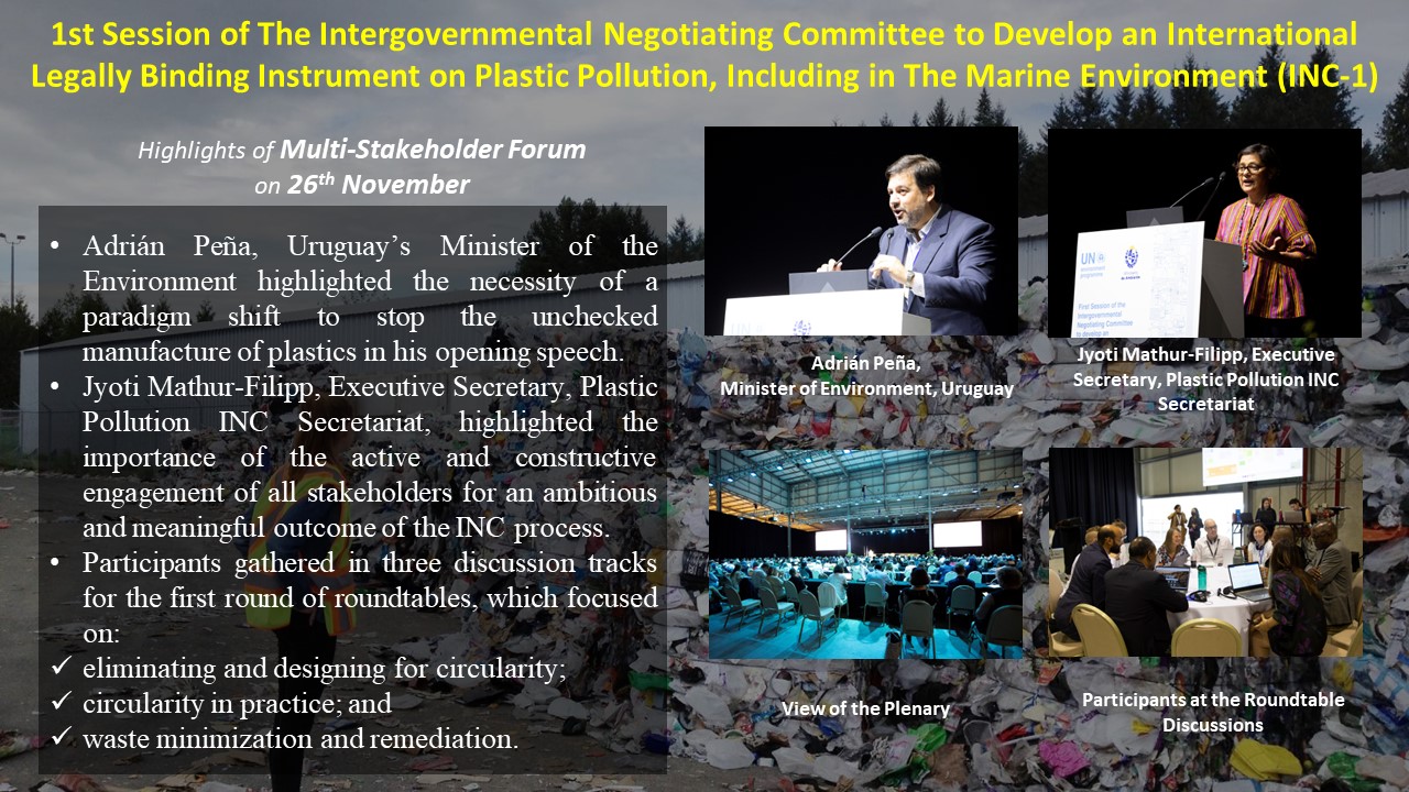 Multi stakeholder Briefing: 1st session of the Intergovernmental Negotiating Committee to develop an international legally binding instrument on plastic pollution, including in the marine environment (INC-1) Multi-Stakeholder Forum