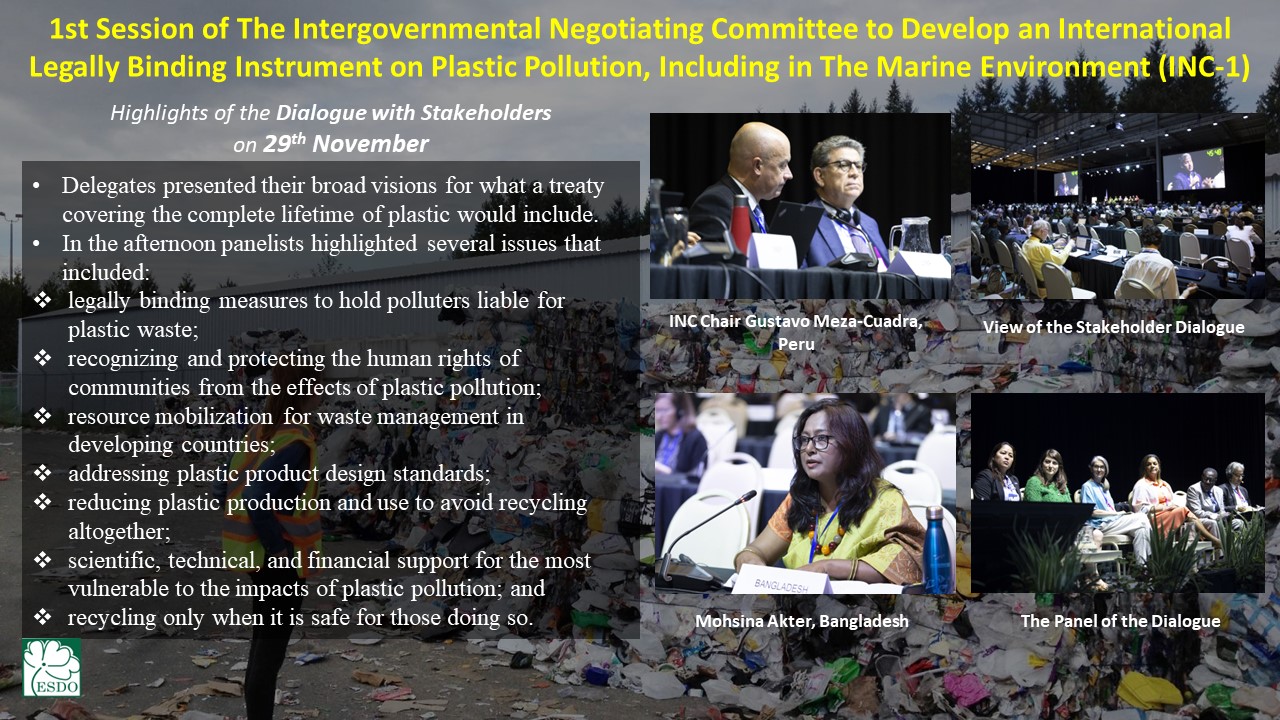 Day 2: 1st Session of the Intergovernmental Negotiating Committee to develop an international legally binding instrument on plastic pollution, including in the marine environment (INC-1)