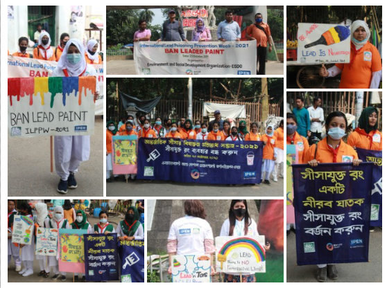 ESDO observed ‘International Lead Poisoning Prevention Week of Action – 2021’ by conducting a Human Chain and Rally