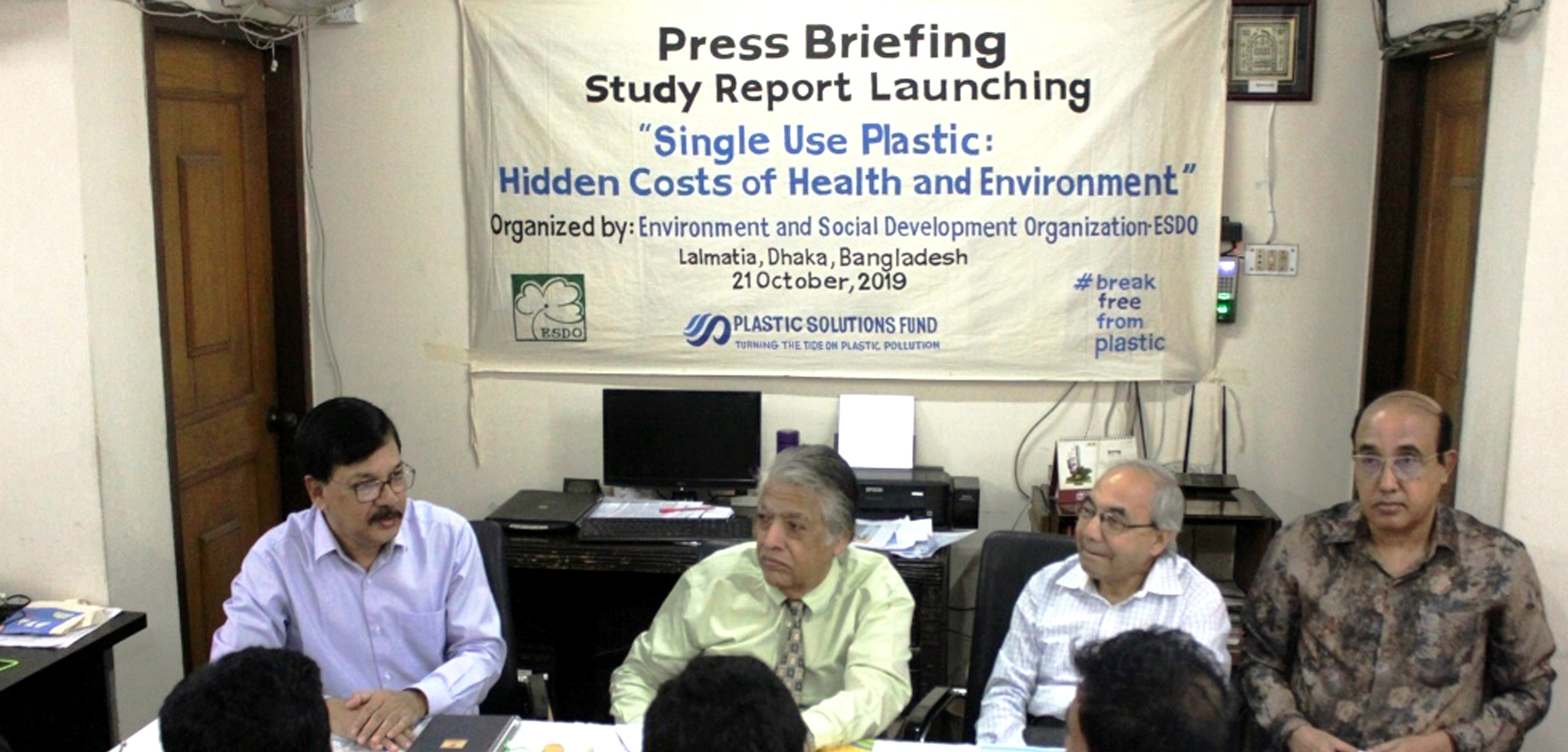 ESDO organized a press briefing- Study Report Launching “Single Use Plastic: Hidden Costs of Health and Environment”