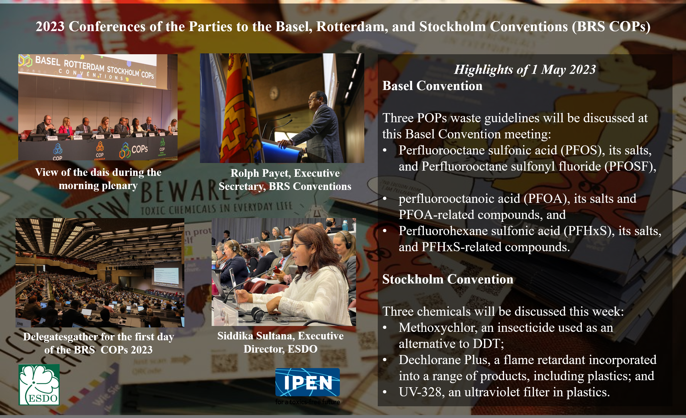 2023 Conferences of the Parties to the Basel, Rotterdam, and Stockholm Conventions (BRS COPs)_Highlights of 1 May 2023