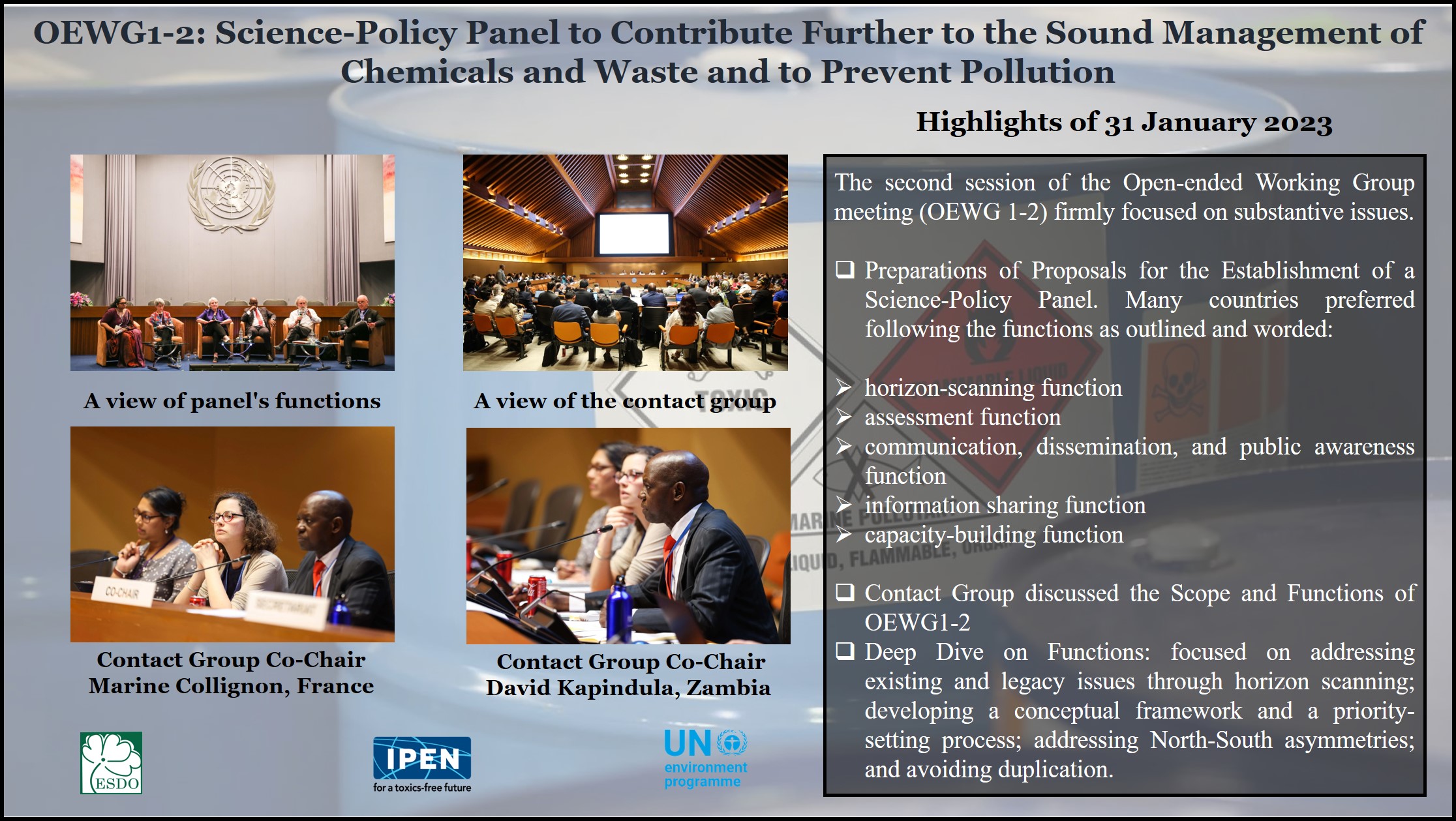 Day 2 Highlights: Science-Policy Panel to Contribute Further to the Sound Management of Chemicals and Waste and to Prevent Pollution