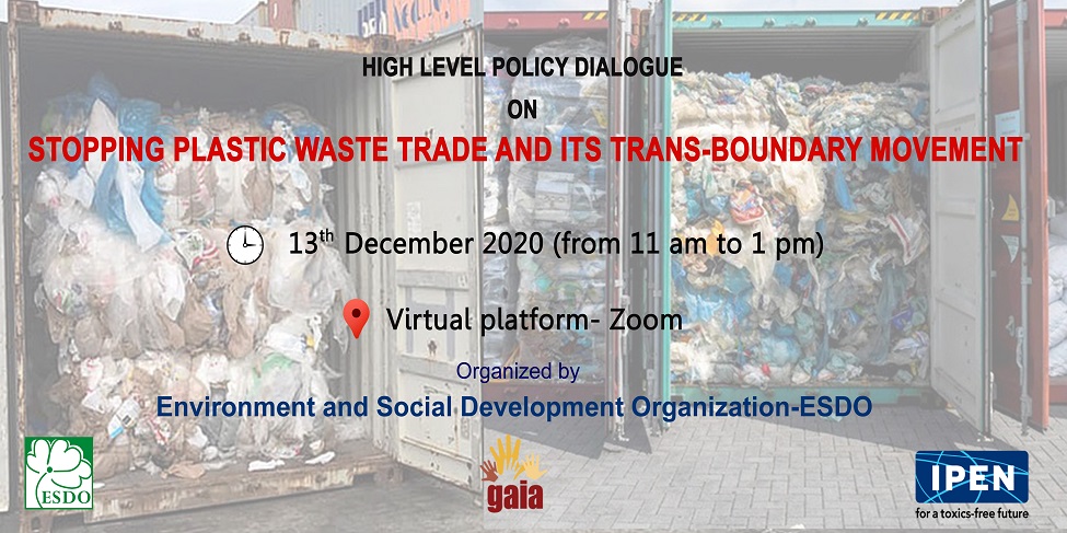 You are currently viewing High-Level Policy Dialogue on “Stopping Toxic Plastic Waste and its Transboundary Movement”