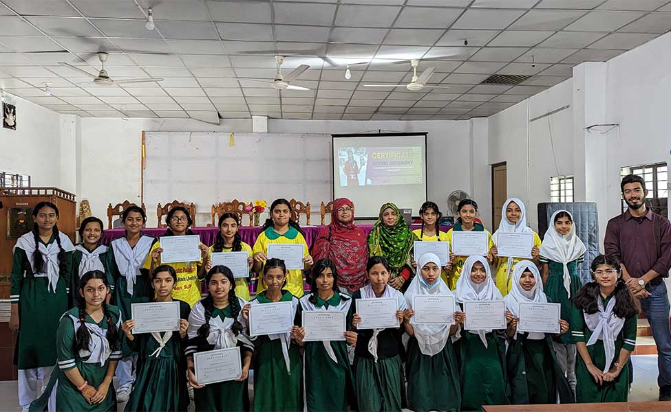 certificate-giving ceremony ESDO Rangpur Govt. Girls High School